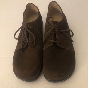 Alegria Pyper Capt Women EU Sz 37/7 Brown Corduroy Comfort Shoes Casual Lace Up